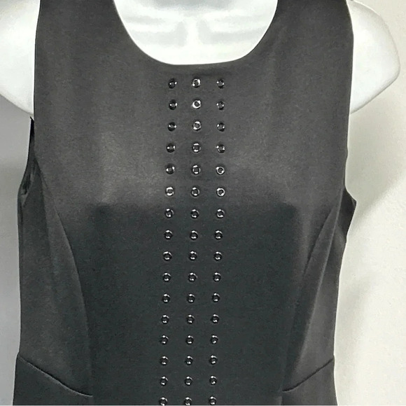 Philosophy Women’s Small Black Grommet Fit & Flare Scuba‎ Dress Cocktail Stretch - Picture 2 of 16